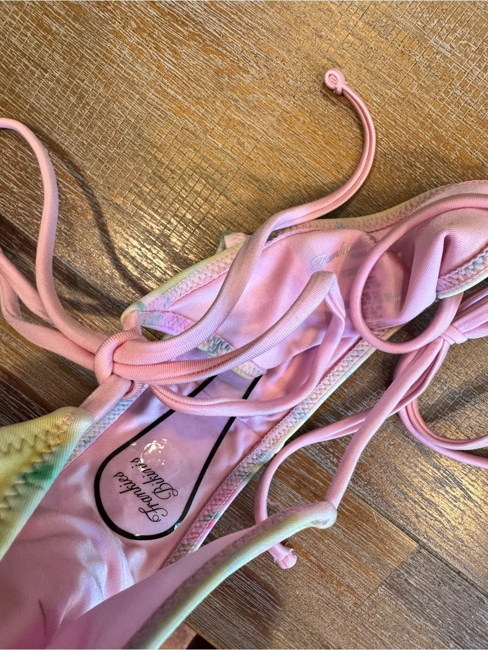 Frankies Bikinis Divine Skimpy String Bikini Bottom in Nymphaea